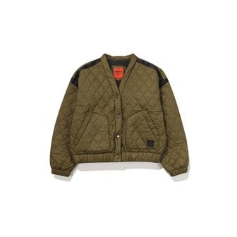 SUPERDRY [시흥점] 여성 퀼티드 숏 패딩 자켓 카키 SDFJPFO07KHK