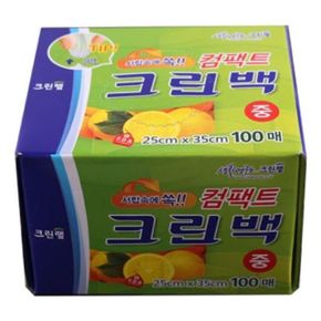 주방살림 크린랩 크린백 컴팩트 중 25x35 100매