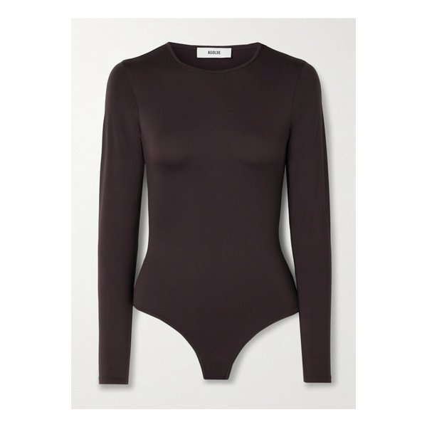 아우라 스트레치 저지 텅 보디스 초콜릿 46376663162898582