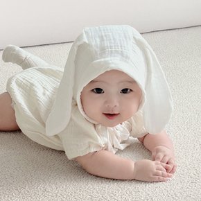 바니거즈햇 아기토끼거즈햇 신생아귀달이비니모자 화이트