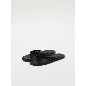 로서울 Tie flip flops Suede black