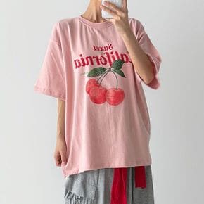 박스핏 캐주얼 반팔 티셔츠 라운드넥 프린팅 데일리 캐주얼 롱티_P425970751