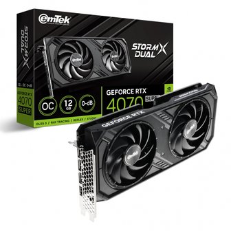 에스투씨엔아이 이엠텍 RTX 4070 SUPER STORM X Dual OC D6X 12GB