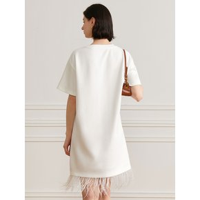 YY_Fringed loose-fit dress_WHITE