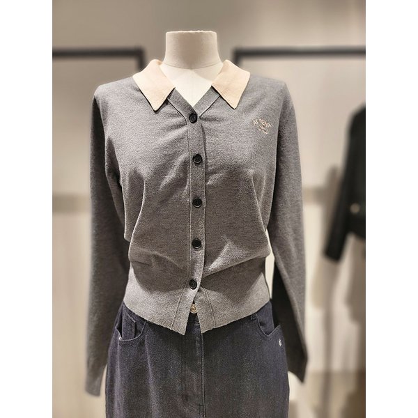 [여주점] 카라 배색 니트 가디건(SAKCA3611)