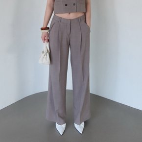 레이 핀턱 슬랙스