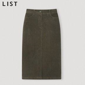 [리스트(LIST)] 코듀로이 슬릿 H라인 스커트 (택가격: 198000원)
