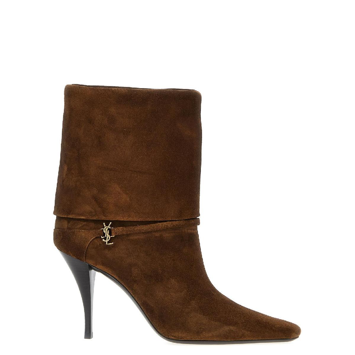 【SAINT LAURENT】最新作★Niki 90 スエード ブーツ オーガスティン ブーツ（スムースレザー） | Saint Laurent サン