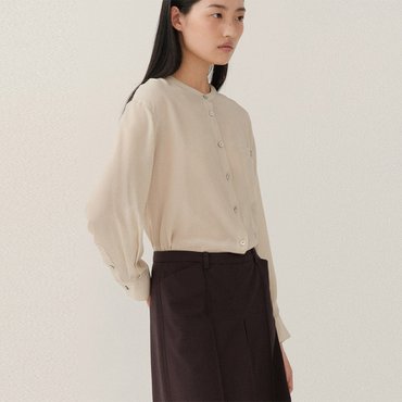 킨더살몬 RS24 Silk Blouse Sage-Bean