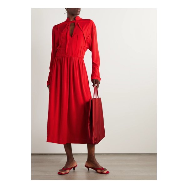 마리 아담 리나트 크레이프 미디 드레스 레드 1647597359943092