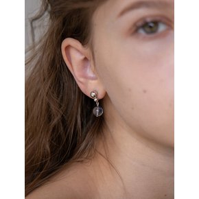 Grey moonstone drop earring