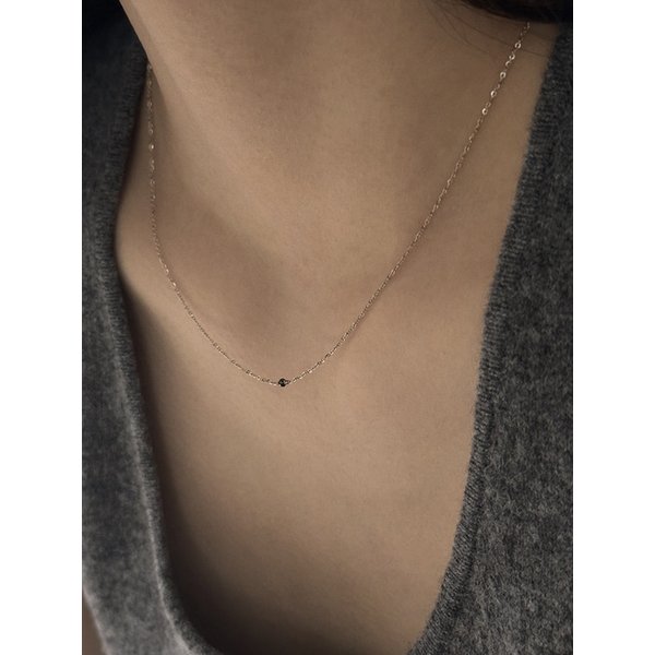 14k Black diamond necklace