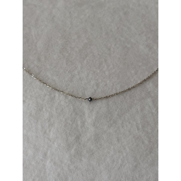 14k Black diamond necklace