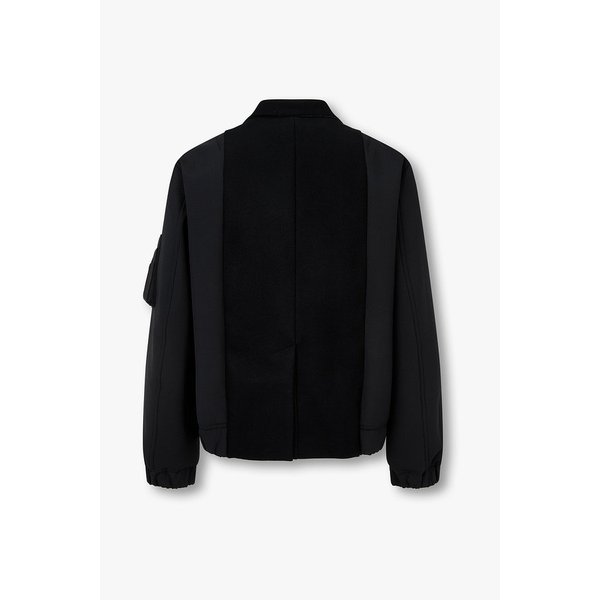 남성 배색 패치 울 멜턴 싱글 자켓 6425301138000