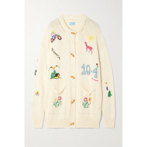 더 롱 드롭 자수 코튼 알파카 블렌드 가디건 46376663162981619