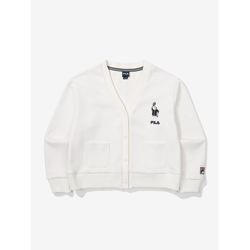 휠라 [FILA 휠라] 휠라X푸빌라 콜라보 신세계 단독상품  여성 와펜 가디건(  FS2FTF4P01F_FWH ) S3