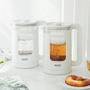 LED 유리주전자 전기포트 1.5L 화이트,베이지
