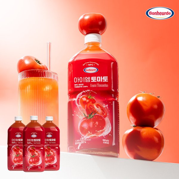 [100 NFC 착즙] 보넬드 아이엠 토마토 주스 즙 1L 3개