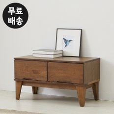 레빈 고무나무 원목 거실장 낮은 미니 소형 티비다이 원룸 티비장(좌식/C형/월넛)