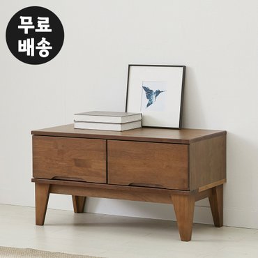 벤티스가구 레빈 고무나무 원목 거실장 낮은 미니 소형 티비다이 원룸 티비장(좌식/C형/월넛)