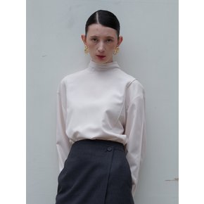 하이넥 타이 블라우스 크림 LF26005BL02CR