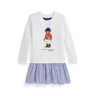 폴로 랄프 로렌 폴로 키즈 여아 2-6세 폴로 베어 스트라이프 스커트 플리스 드레스(CWPODRSR3D21127100)