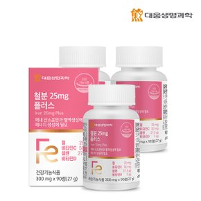 철분 25mg 플러스 90정 3박스 9개월분 / 고함량 비헴철 비타민