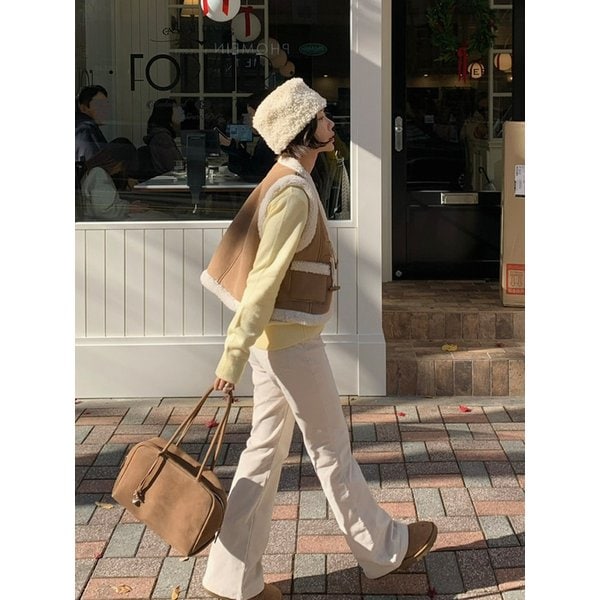 코듀로이 세미 부츠컷 (Ivory)