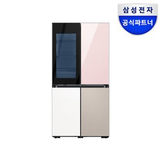 삼성 비스포크 4도어 RF60DB9342AP 글래스 키친핏 냉장고 596L 오토오픈도어 국내생산