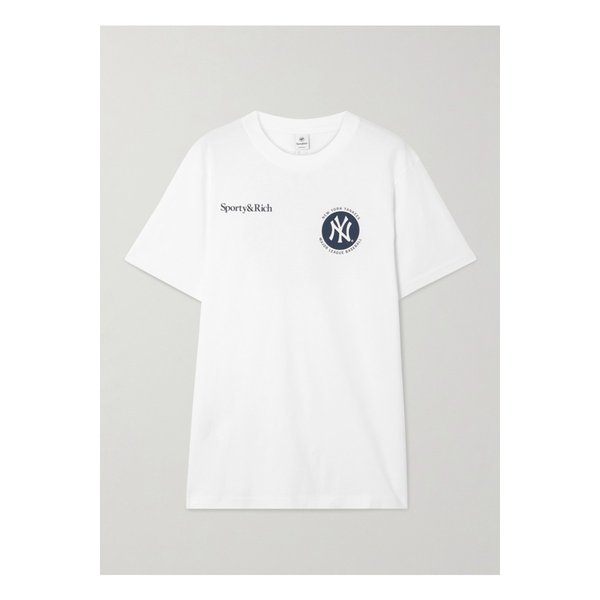 뉴욕 양 프린트 코튼 저지 티셔츠 화이트 1647597360171144