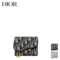 디올 DIOR Caro Saddle 오브리크 자카드 지갑 월렛