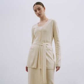 / Belted Long Knit Cardigan