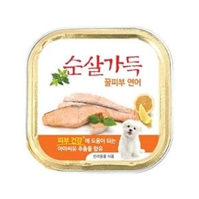 애견 캔 순살가득 꿀피부 연어 1캔 100g