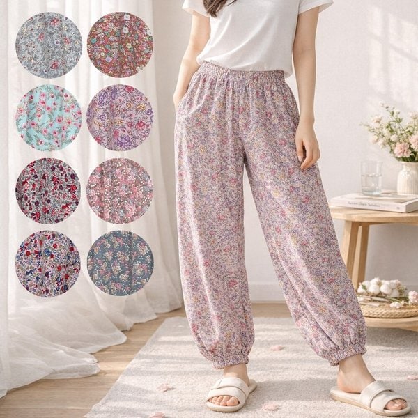 에어쿨 냉감 인견팬츠 9부 여성 밴딩 주머니 시보리 여름 실내복