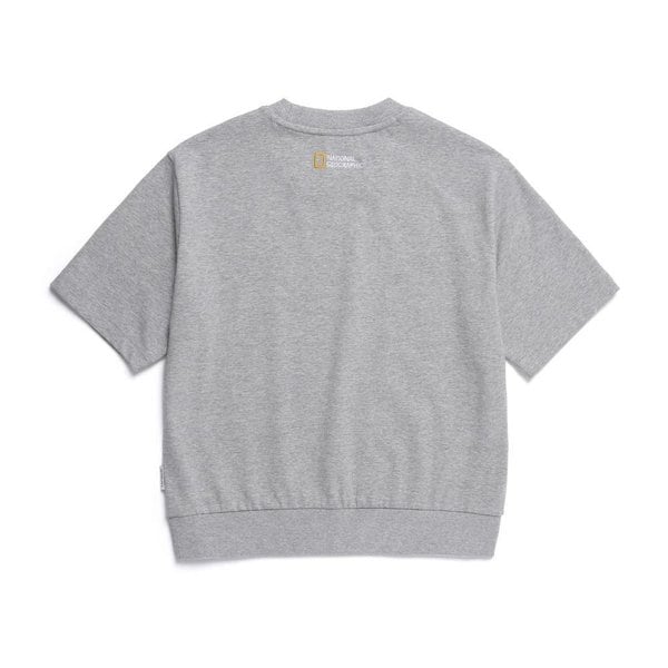 [여주점] N252WSW020 여성 경량 다이마루 세미 크롭 라운드 반팔 맨투맨 MGREY