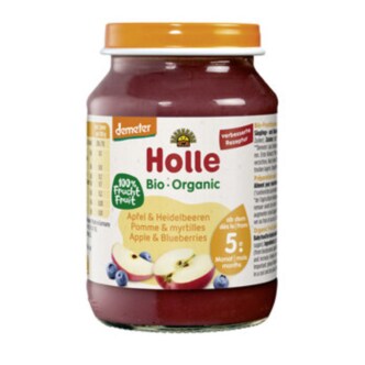  홀레 Holle 과일 이유식 사과&블루베리 5개월 190g (병)