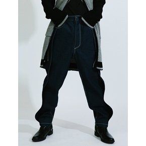 BLUE LAYERED DENIM PANTS