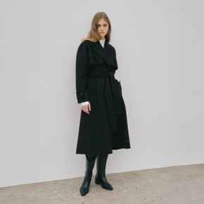 DIANA Cashmere Blended Handmade Trench Coat_Black