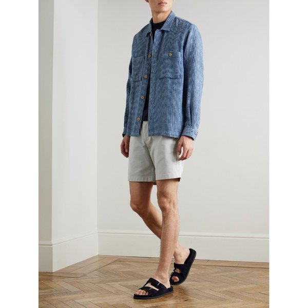 미스터 피 스트레이트 레그 가먼트 다이드 코튼 블렌드 트윌 쇼츠 46376663163001603