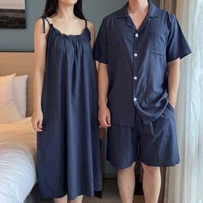 (브라캡 내장) 도비면 소재 여름 잠옷 커플잠옷 시원한 파자마