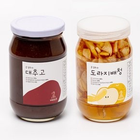 [선물세트]대추고 530g/도라지배청500g생강청500g 유기농원당