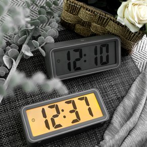 [무케] 바나나공방_차콜 라인 LCD 타이머 온도 디지털 시계(대)