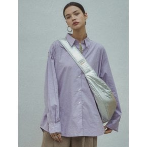 [Essential] Mini Label Oversized Cotton  Shirts_CTT301(Violet)