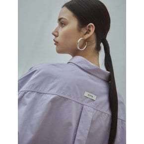 [Essential] Mini Label Oversized Cotton  Shirts_CTT301(Violet)