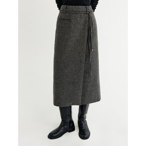 브리아나 울 랩 스커트_차콜 / BRIANA WOOL WRAP SKIRT_CHARCOAL