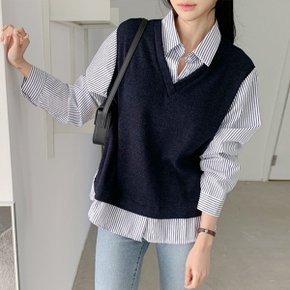 니트뒷단추배색셔츠 YMSH24SS190_P354286610