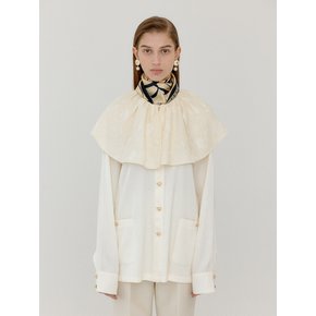 VALERIE Big Collared Blouse - Ivory