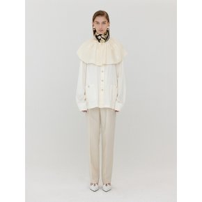 VALERIE Big Collared Blouse - Ivory