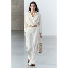 ZARA 패브릭 자주 쇼퍼백 토트백