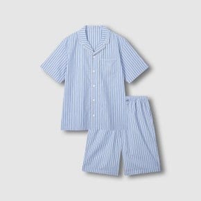 남 코튼 스트라이프 5부 파자마 세트 J216201104052